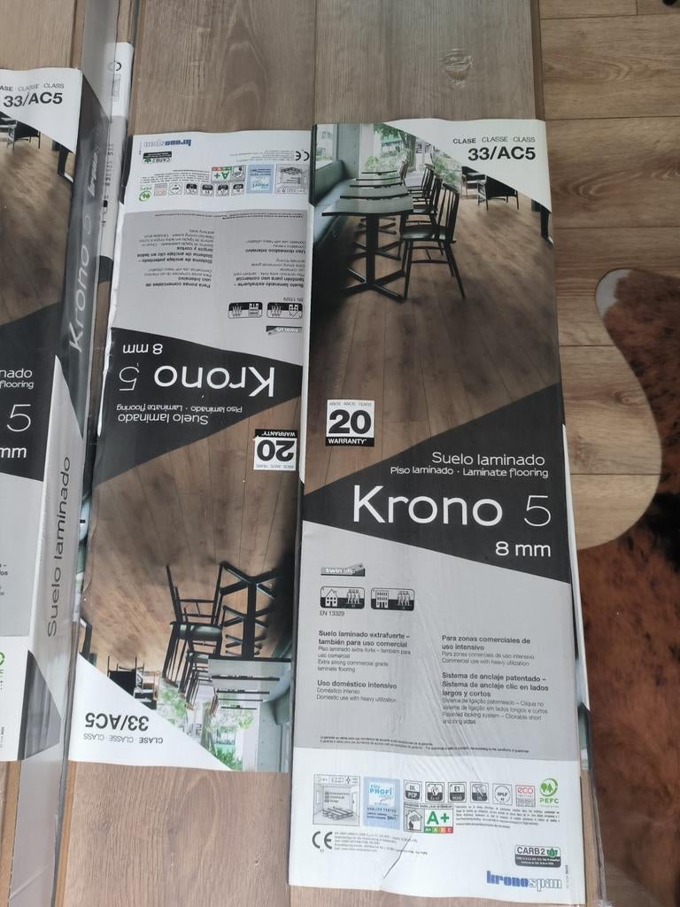 Eiken laminaatvloer Krono Original K057 (51 m2) - Ongeopend!, Huis en Inrichting, Stoffering | Vloerbedekking, Ophalen, Nieuw