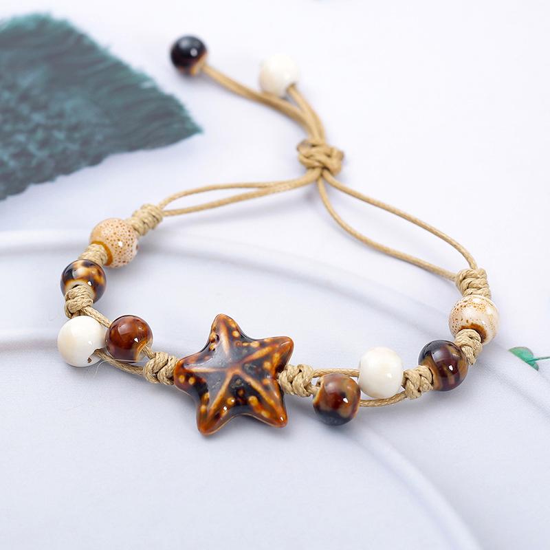 Keramische Zeester En Kralen Dames Armband, Sieraden, Tassen en Uiterlijk, Armbanden, Verzenden, Nieuw, Overige materialen