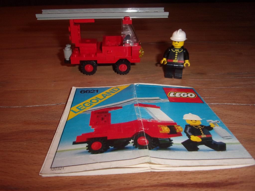 Lego Town 6621-1 Fire Truck uit 1984, Ophalen of Verzenden, Gebruikt, Complete set, Lego