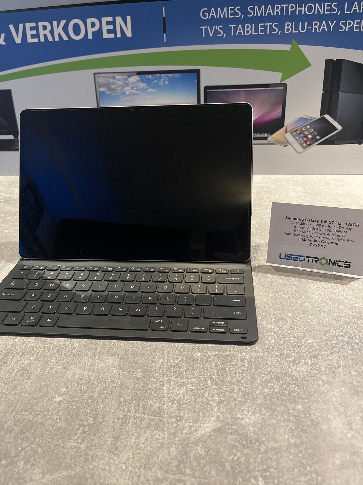 Samsung Galaxy Tab S7 FE 128GB met toetsenbord en stylus, Gebruikt, 12 inch, Ophalen of Verzenden, 128 GB