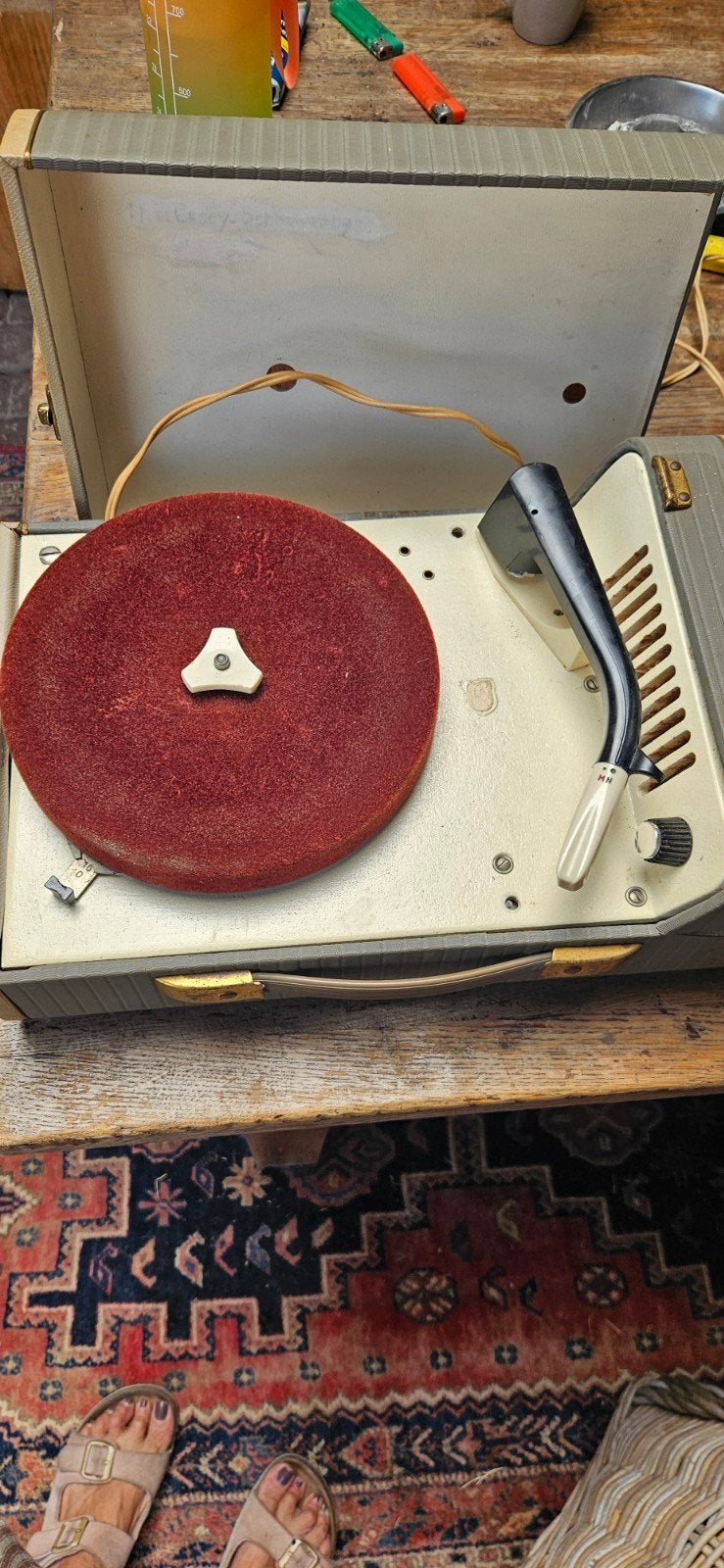 Vintage Platenspeler in Koffer - Charmant en Functioneel, Ophalen, Gebruikt, Platenspeler, Overige merken
