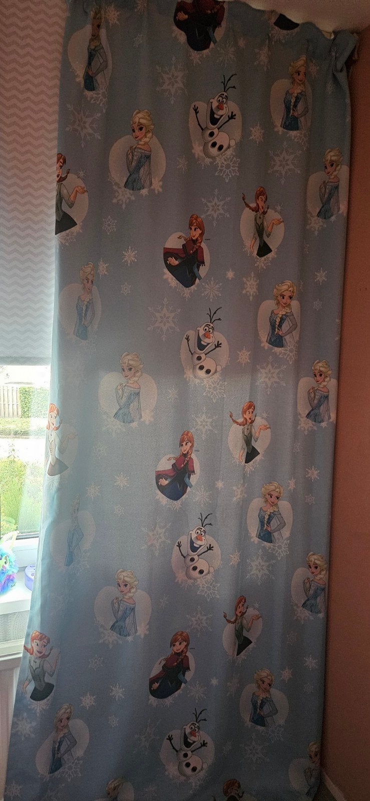 Frozen Gordijnen - Elsa, Anna en Olaf, Ophalen, Gebruikt, Overige merken, Plooiafwerking