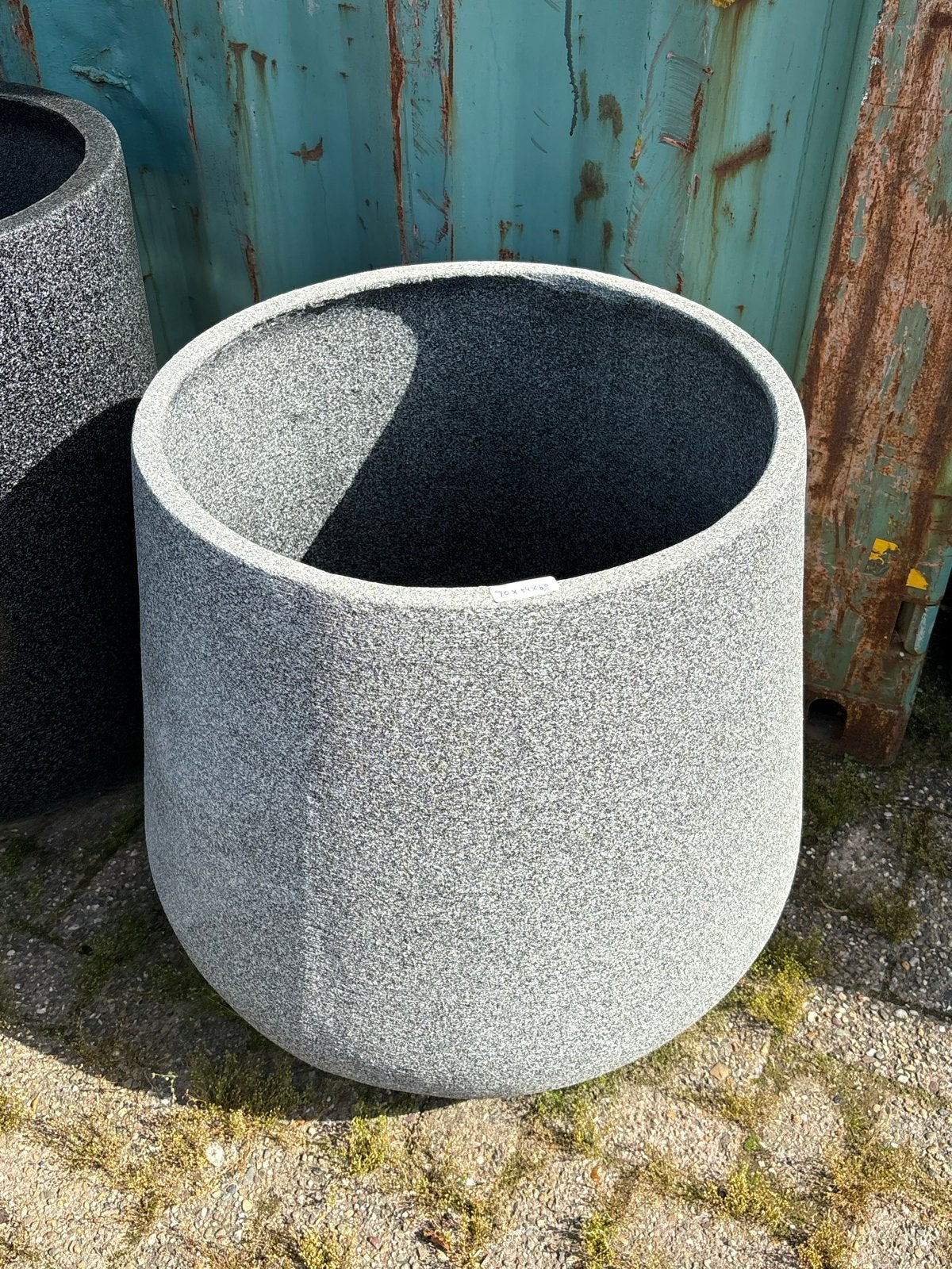 Grote Bloembak Bloempot XXL - Grijs Gespikkeld, Ophalen, Overige materialen, Minder dan 60 cm, Rond