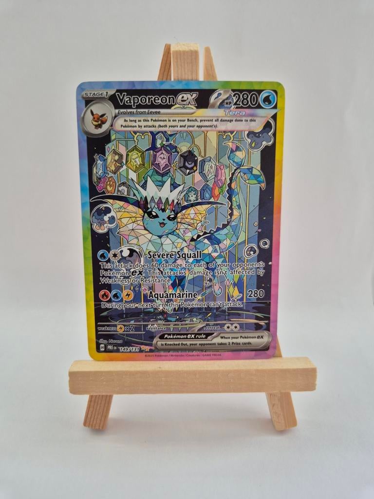 Vaporeon EX 149/131 - Prismatic Evolutions Pokémon kaart, Ophalen, Zo goed als nieuw