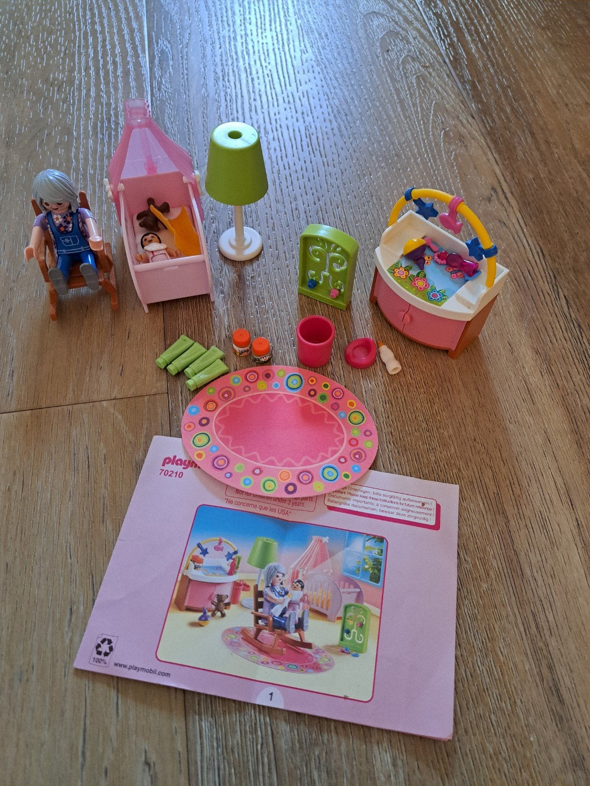 Playmobil 70210 Babykamer met wieg en accessoires, Complete set, Ophalen of Verzenden, Zo goed als nieuw, Figuren