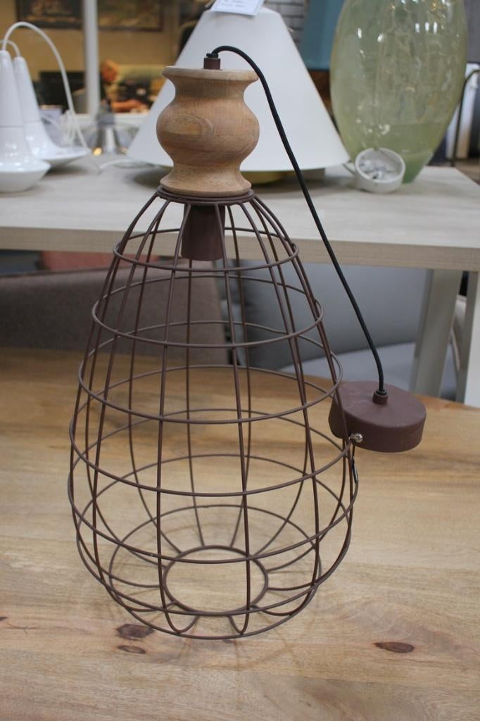Leuke hanglamp BAKALA Light & Living metaal hout roest