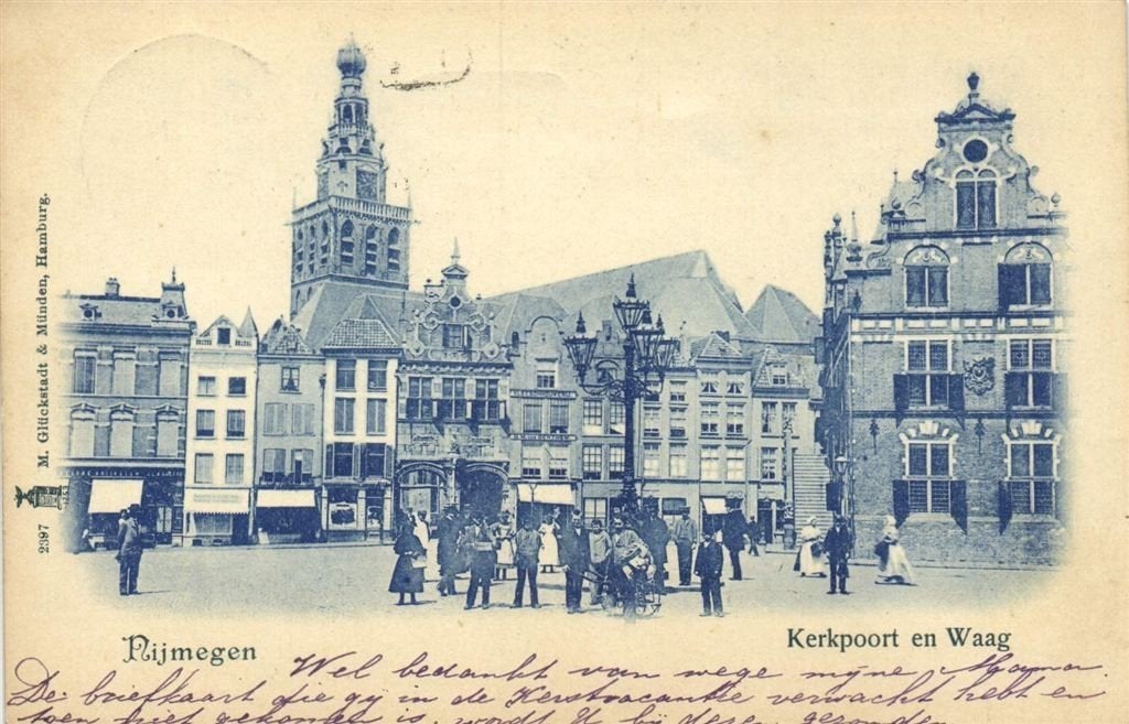Nijmegen - Kerkpoort en Waag - 1900 gelopen, Verzenden, Voor 1920, Gelopen, Gelderland