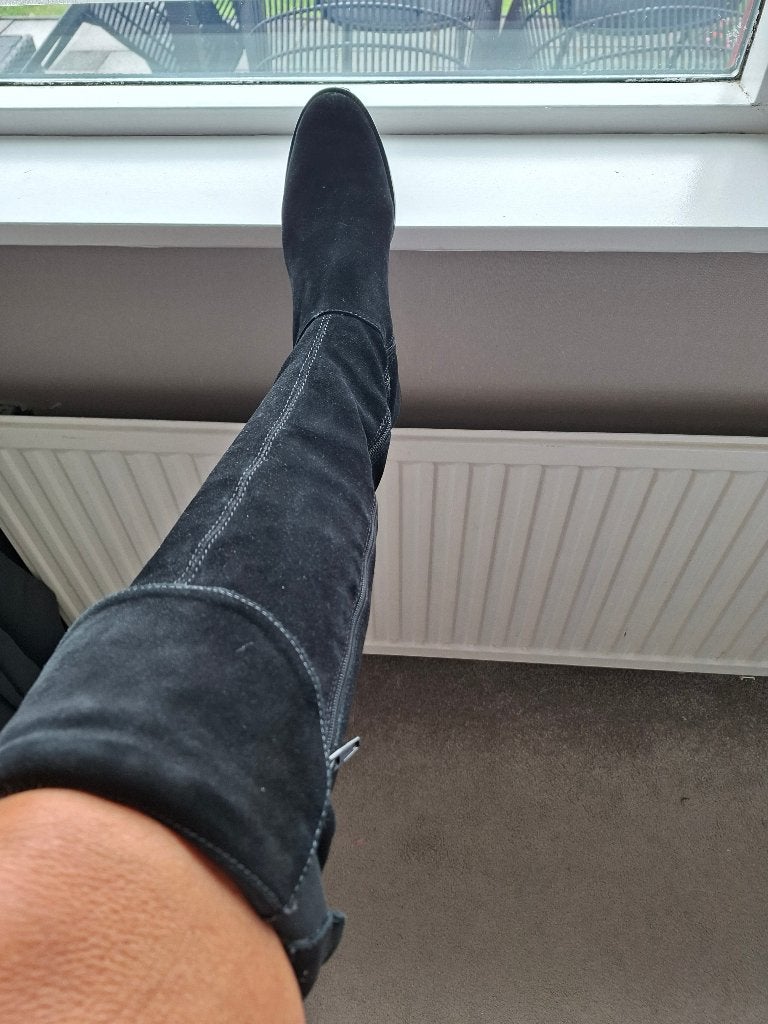 Overknee laarzen, Kleding | Dames, Hoge laarzen, Zwart, Ophalen of Verzenden, Zo goed als nieuw