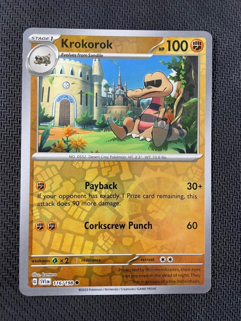 Krokorok 116/198 Reverse Holo Scarlet & Violet Packfresh, Verzenden, Zo goed als nieuw