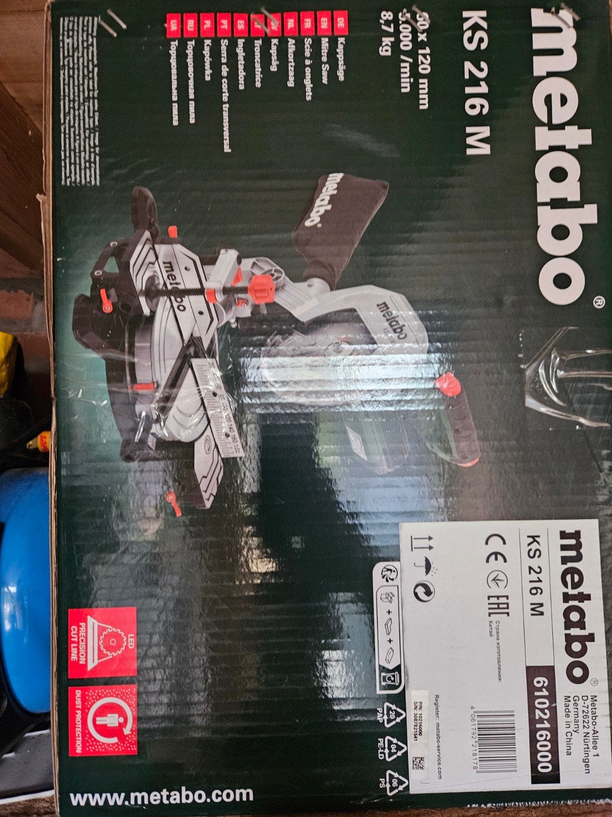 Metabo Afkortzaag KS 216 M - Zo goed als nieuw, Ophalen, 600 tot 1200 watt, Zo goed als nieuw, Afkortzaag