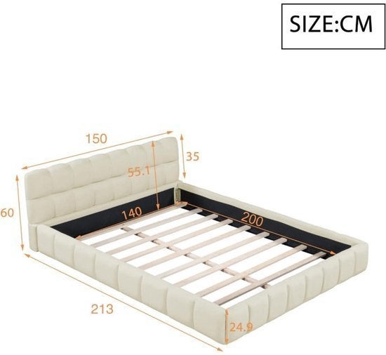 Gestoffeerd Tweepersoonsbed – Bedframe – Slaapbed, Corvance B.V., Verzenden, Nieuw, Corvancebol@gmail.com