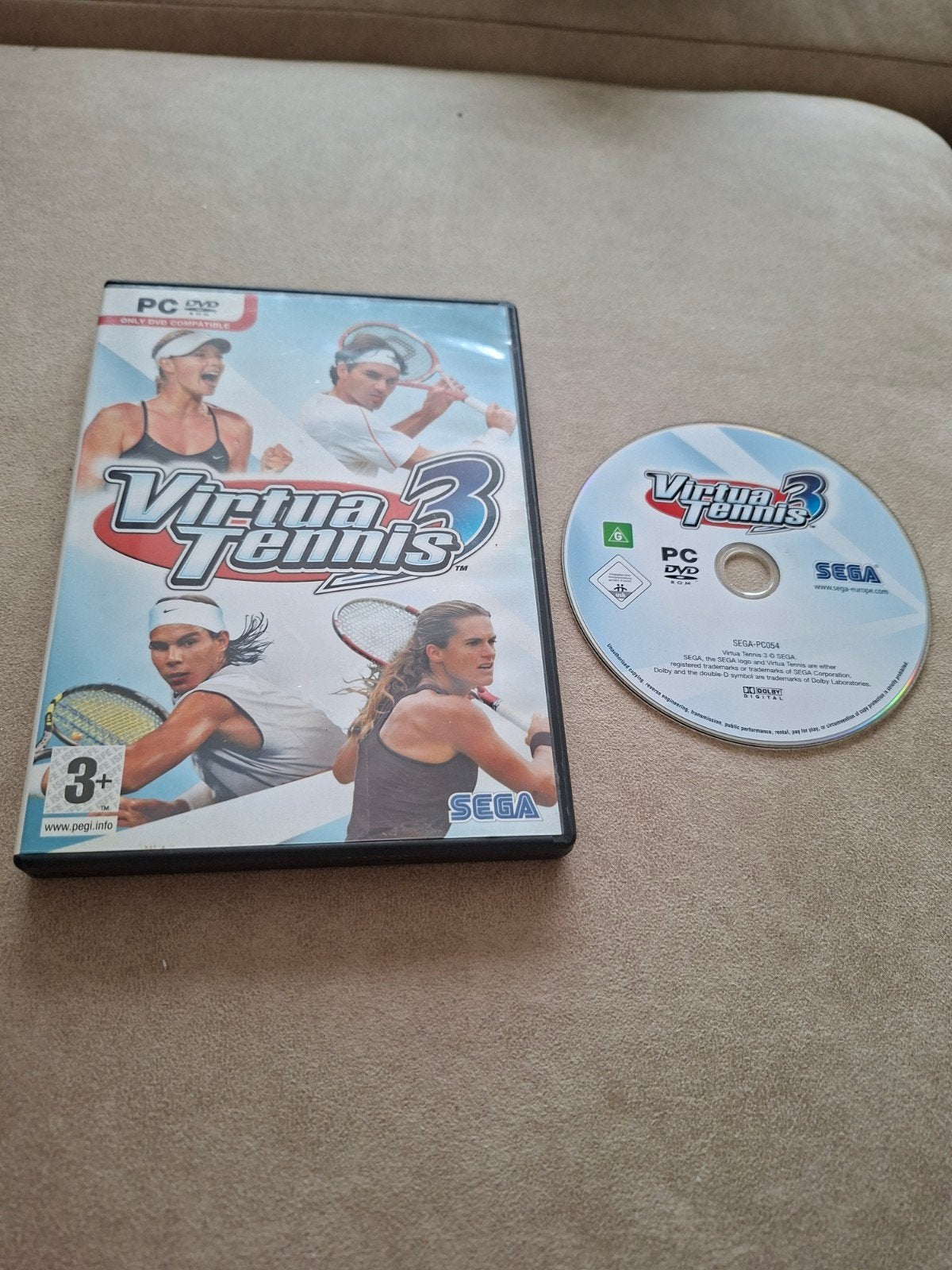 Virtua Tennis 3 PC DVD - Tennisspel voor de computer, 1 speler, Ophalen of Verzenden, Zo goed als nieuw, Vanaf 3 jaar