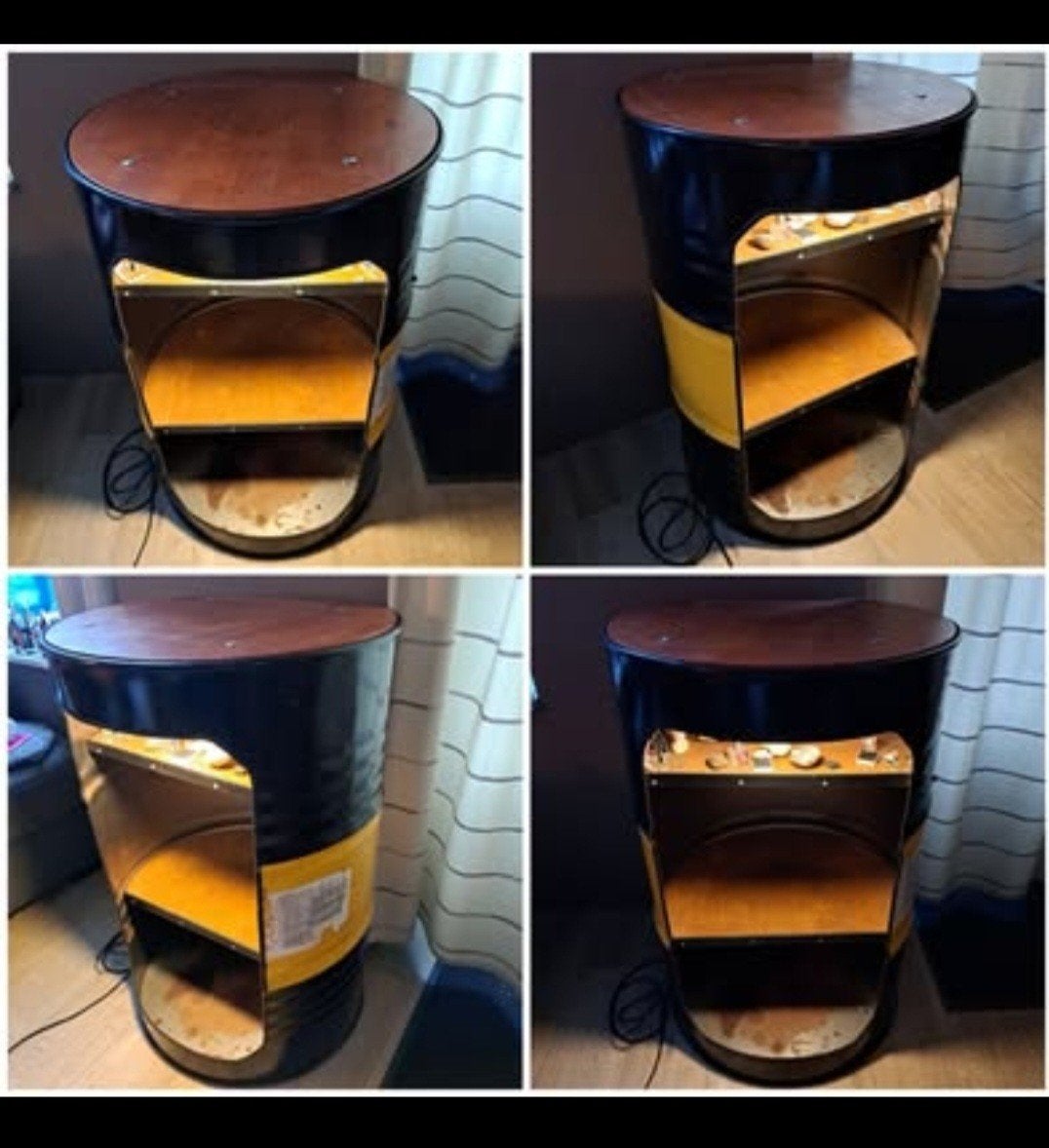 Grote & zware licht ton met planken houten bovenplaat, Ophalen