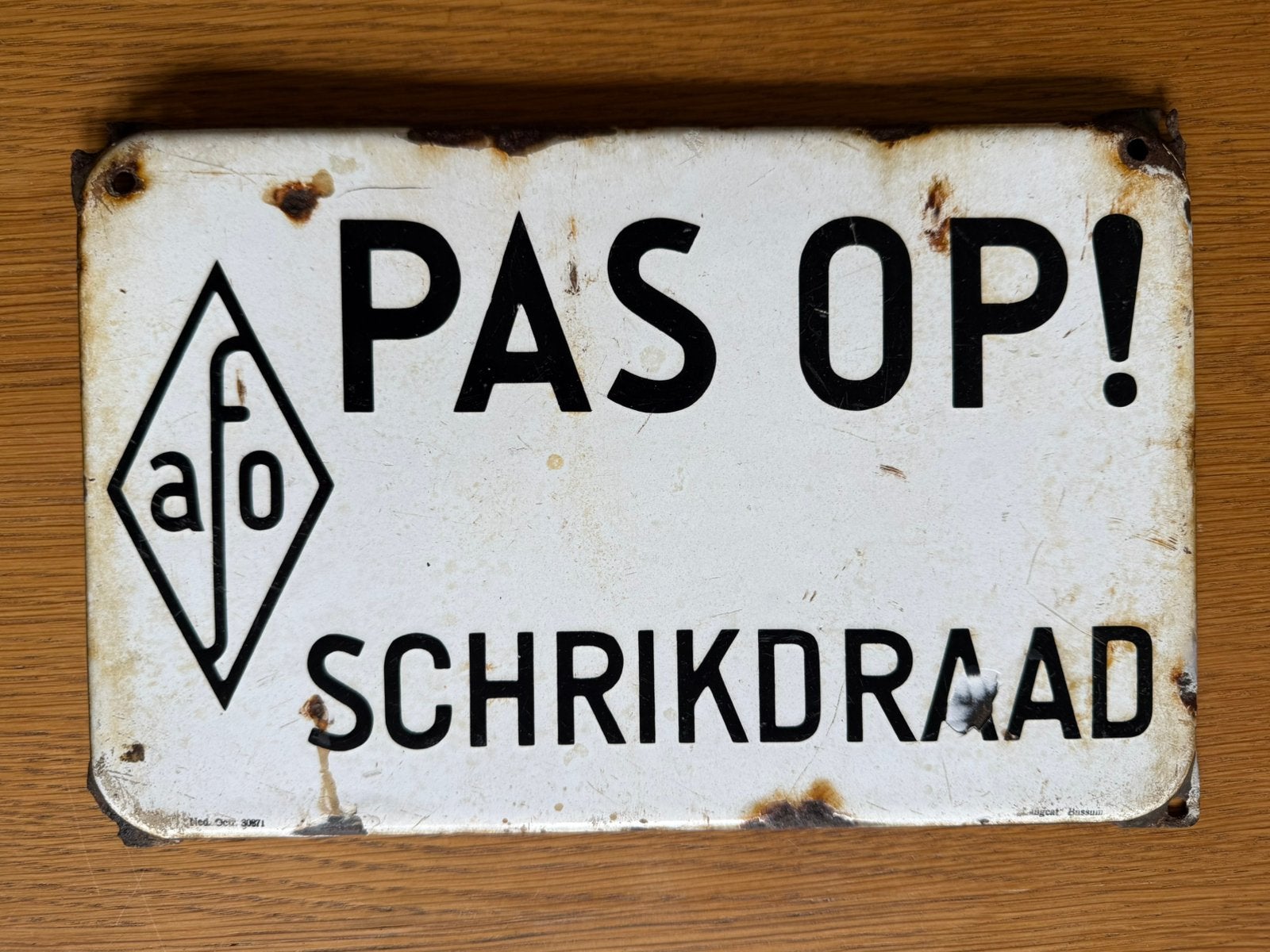 PAS OP Schrikdraad - Afo - Langcat Bussum - prachtig patina, Ophalen of Verzenden