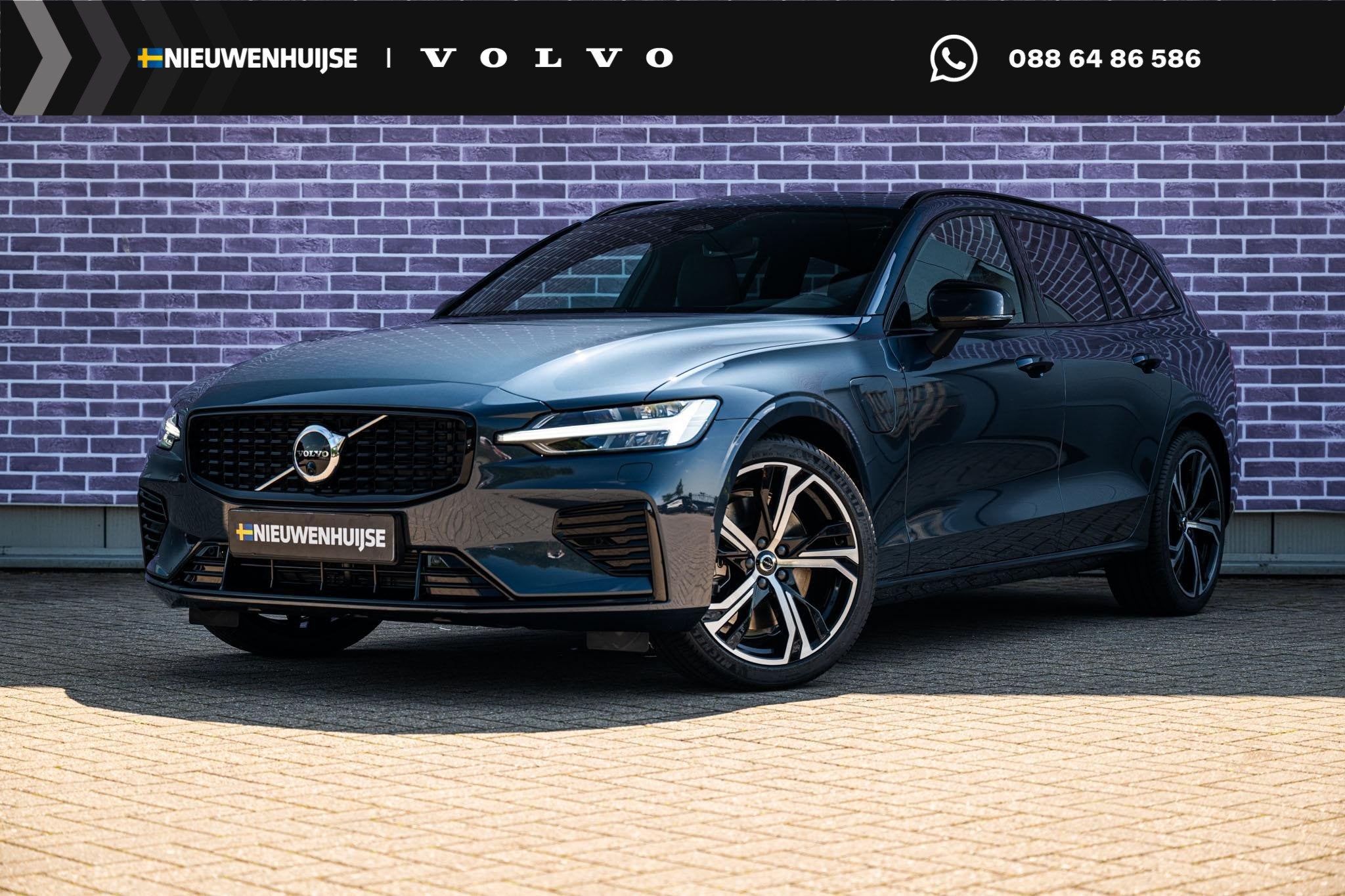 Volvo V60 T6 Plug-in hybrid AWD Ultra Dark | Google | Long R, Automaat, Gebruikt, Euro 6, Blauw