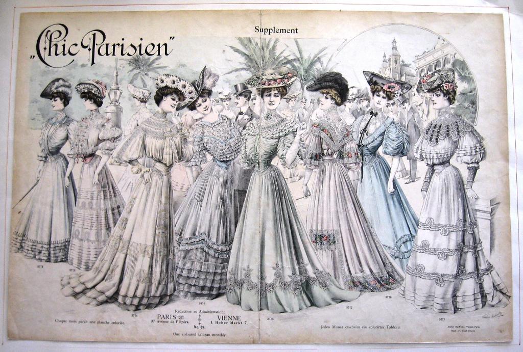Prent Chic Parisien 72 Belle Epoque Mode A62-29, Ophalen of Verzenden