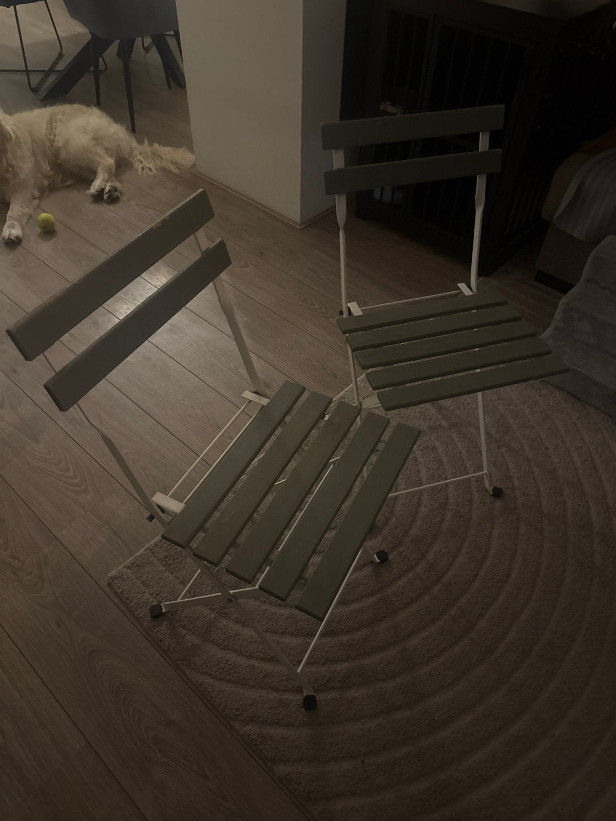 Set van 2 inklapbare tuinstoeltjes, Tuin en Terras, Tuinstoelen, Ophalen, Zo goed als nieuw, Metaal, Inklapbaar