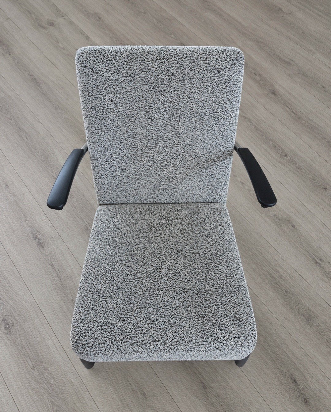Originele Van Gispen fauteuil, zwart-wit gemêleerd, verchroo, Ophalen, Modern, Bauhaus, Overige kleuren, Zo goed als nieuw