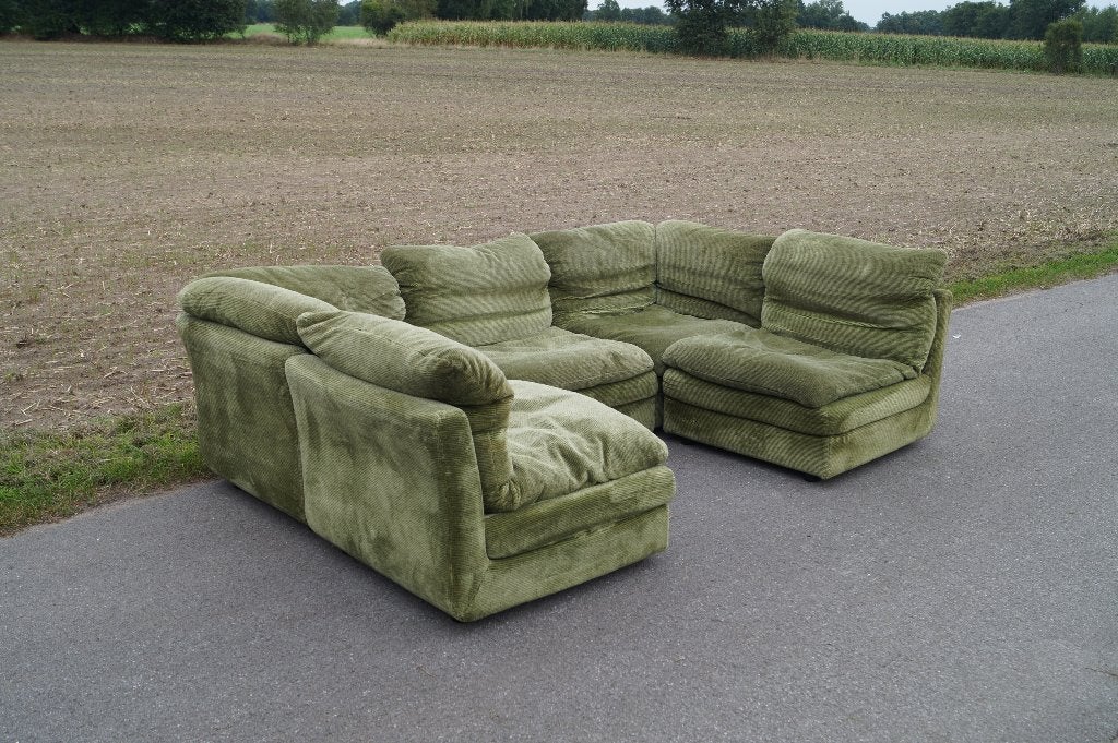 Vintage Rolf Benz Modulair Sofa/Bank Space Age Mid Century, Gebruikt, Verzenden, 300 cm of meer, 75 tot 100 cm