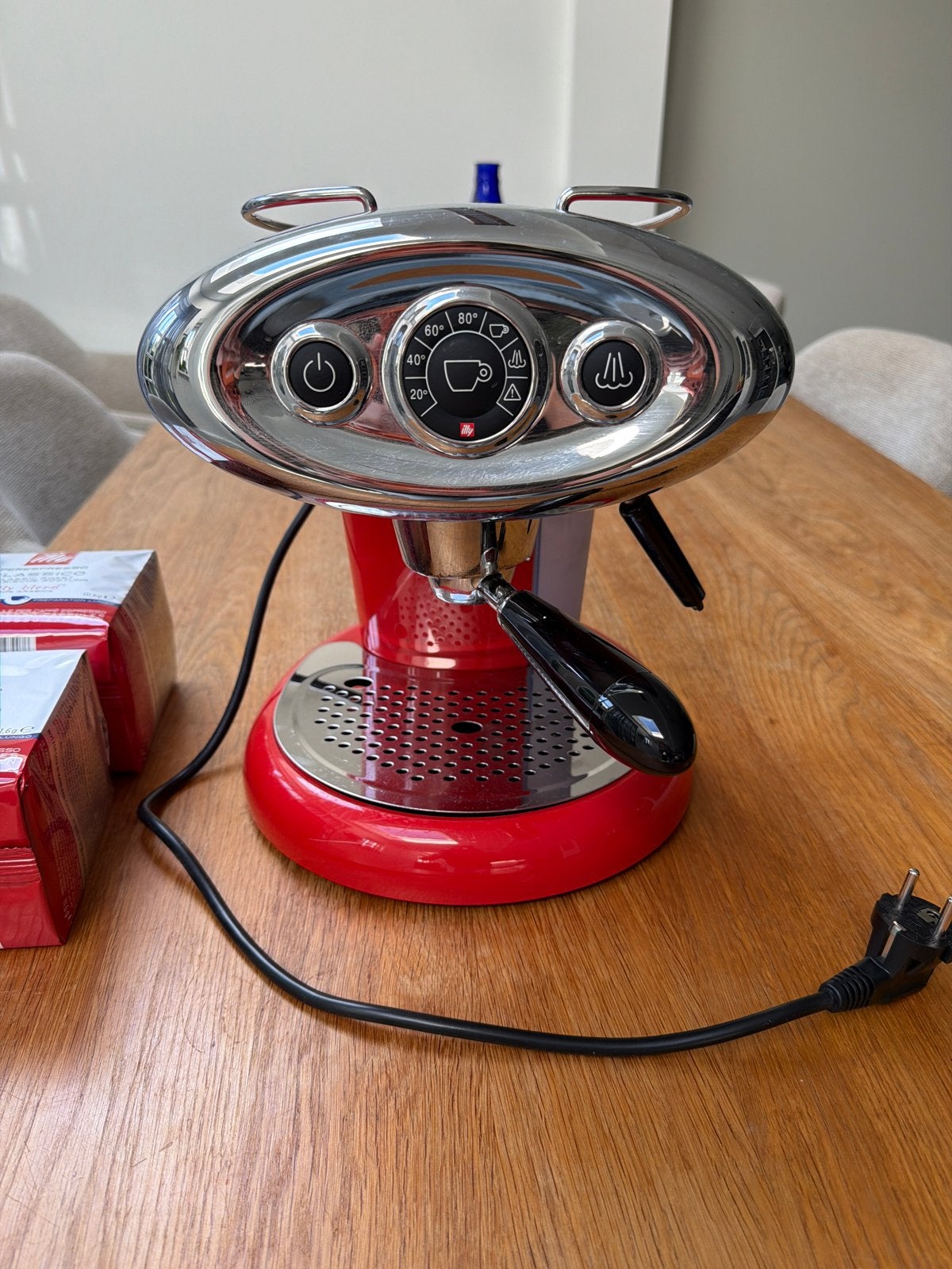 Illy X7.1 iperEspresso machine - Rood, Gebruikt, Espresso apparaat, Ophalen of Verzenden, 1 kopje