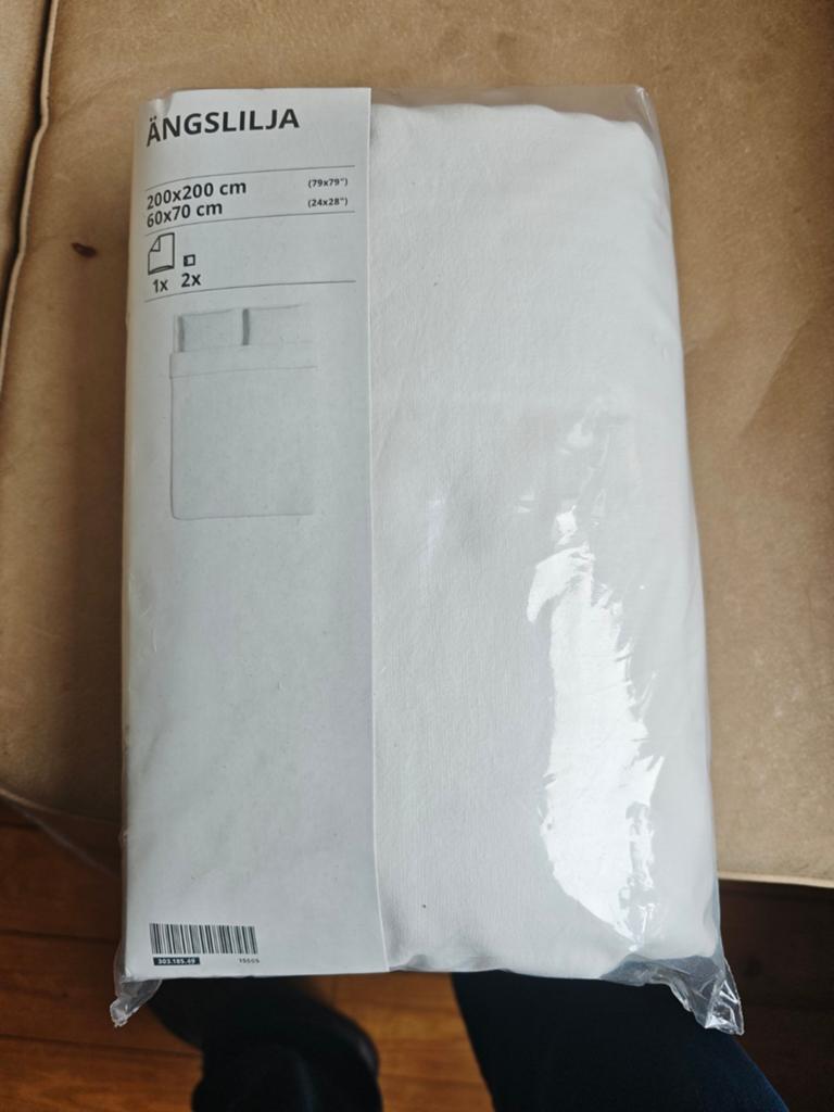 IKEA ÄNGSLILJA Dekbedovertrekset 200x200 cm Wit, Jongetje of Meisje, Wit, Dekbedovertrek, Nieuw