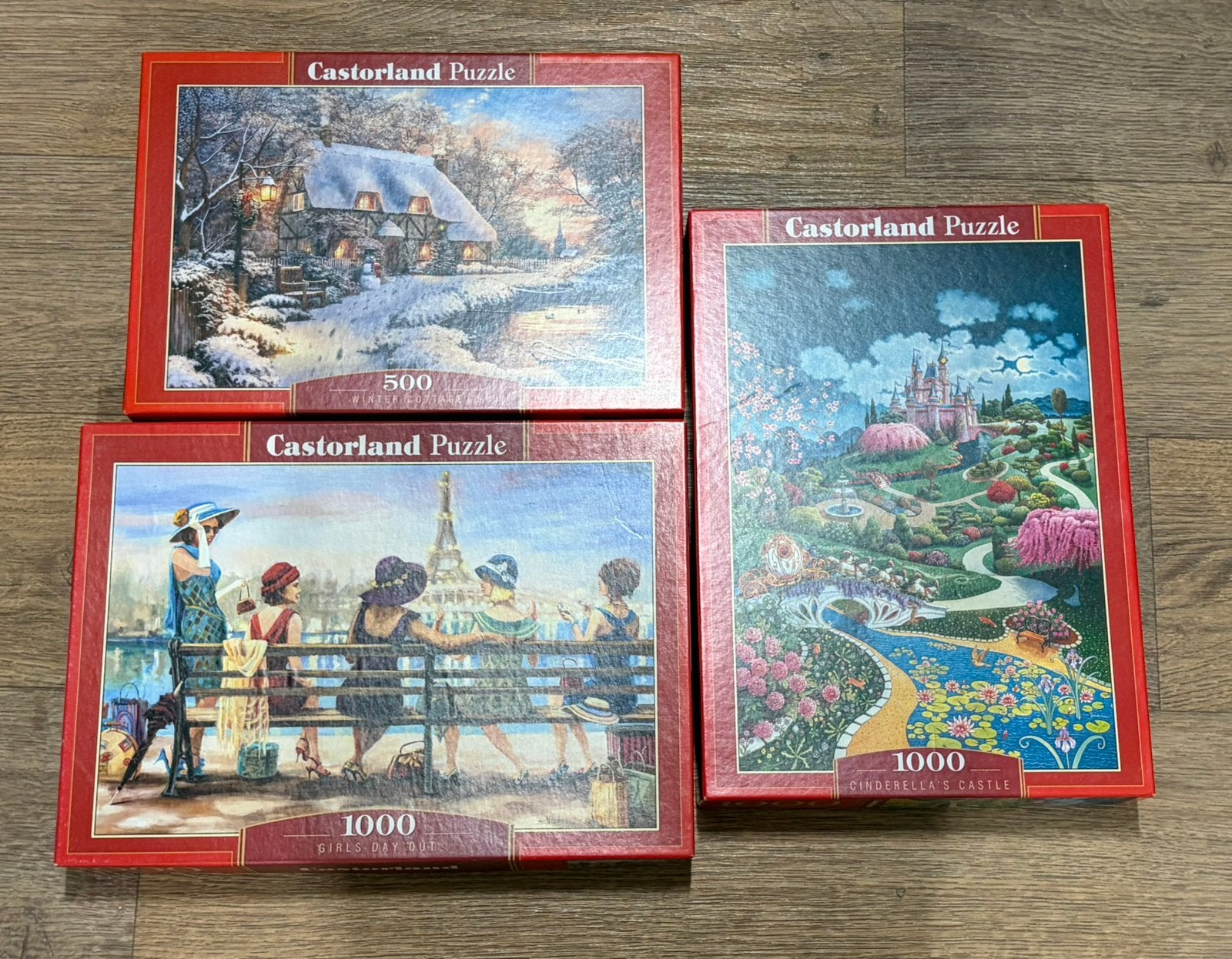 Castorland puzzels 500/1000 stukjes (3 stuks), Ophalen of Verzenden, 500 t/m 1500 stukjes, Zo goed als nieuw, Legpuzzel