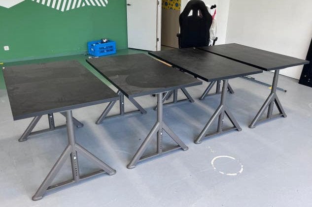 Zwarte Ikea Idasen bureaus - hoogte verstelbaar - 6 stuks, Ophalen, Ikea, Gebruikt, Ikea
