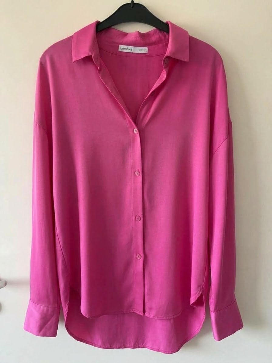 Bershka fuchsia blouse maat M, Ophalen of Verzenden, Zo goed als nieuw, Maat 38/40 (M), Roze