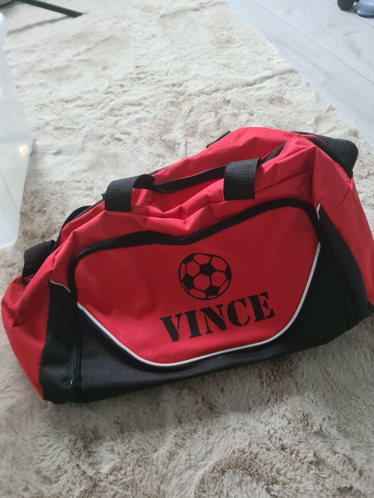 voetbaltas met naam Vince zgan, Maat XL, Ophalen, Zo goed als nieuw