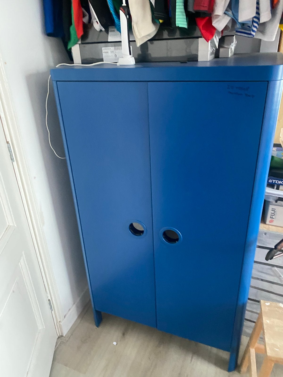 Kinderklerenkast blauw (ook beschikbaar in roze), Ophalen, Gebruikt, Kast, 105 cm of meer