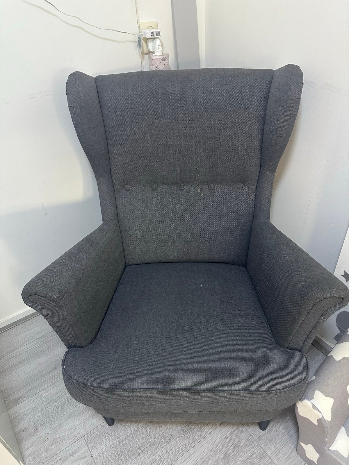 Ikea strandmon fauteuil grijs   - hoes wasbaar, Ophalen, Gebruikt, Eén, Stof