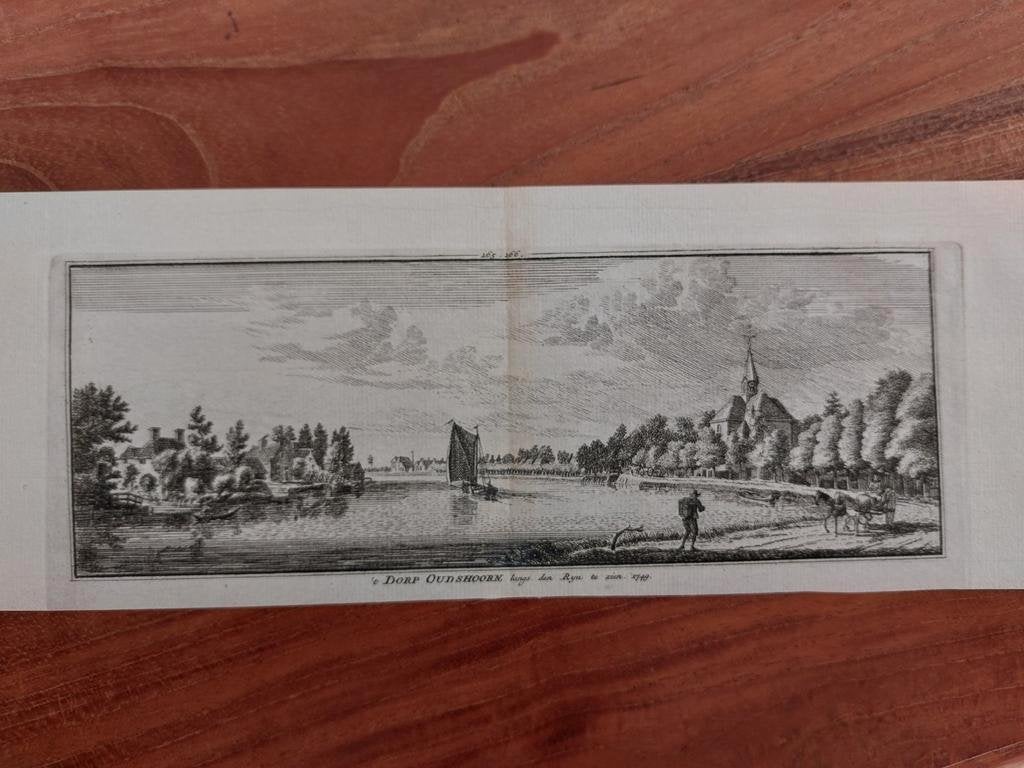265-266 / 't Dorp Oudshoorn langs den Rijn te zien in 1749, Ophalen of Verzenden