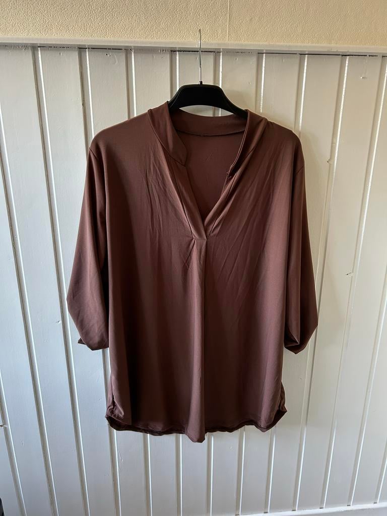 Bruin blouseje XL - Comfortabel en stijlvol, Ophalen of Verzenden, Gedragen, Maat 46/48 (XL) of groter, Bruin