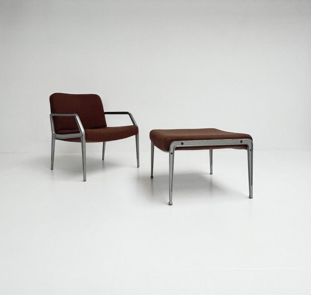 Fauteuil met voetenbank toegeschreven aan Gispen, 1960's, Gebruikt, Minder dan 75 cm, Design, Ophalen of Verzenden