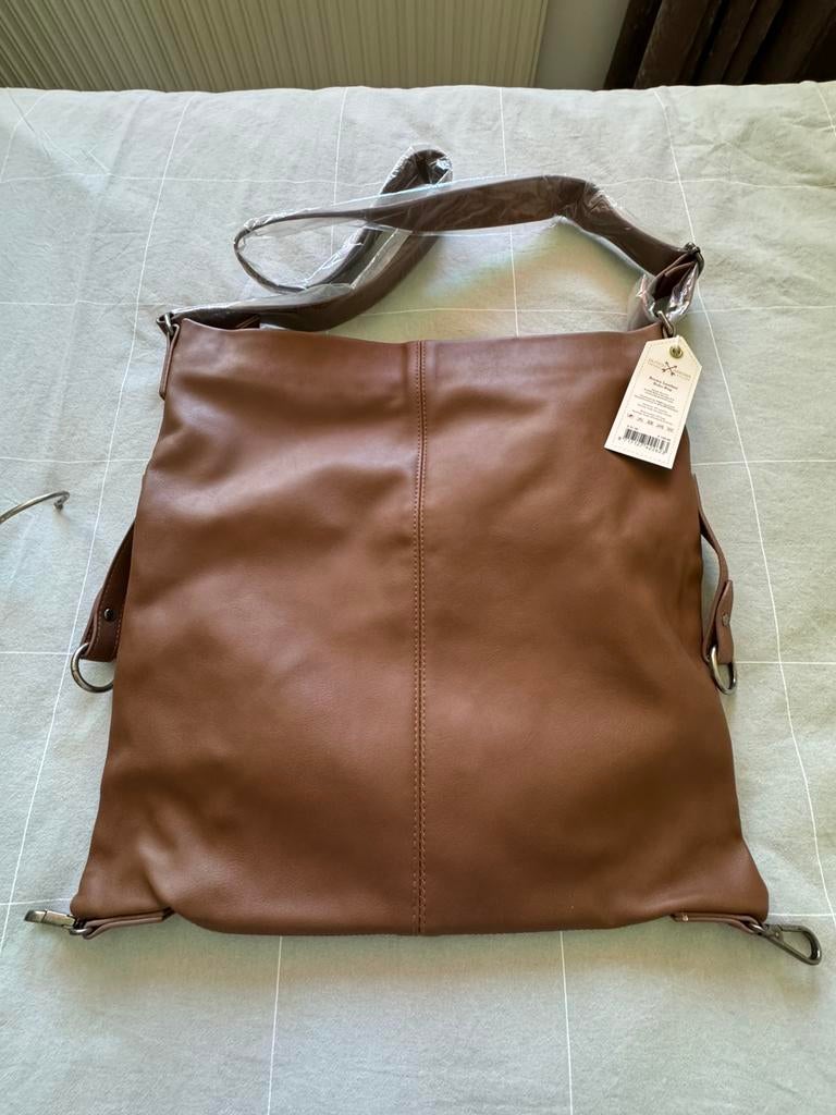 New Leather Brown Boho Bag - design original price  € 109,95, Ophalen of Verzenden, Zo goed als nieuw, Bruin, Schoudertasje