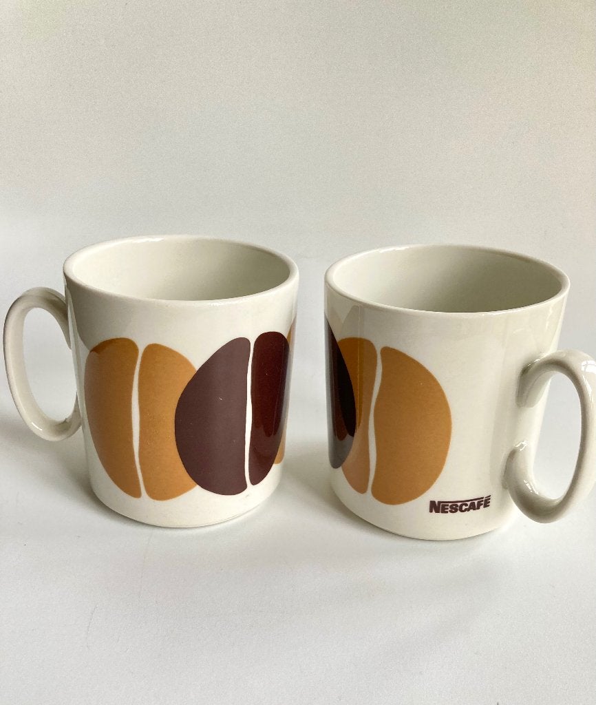 Villeroy & Boch 2 vintage bekers mokken Nescafe koffieboon, N, N, Villeroy en Boch Nescafe, Zo goed als nieuw