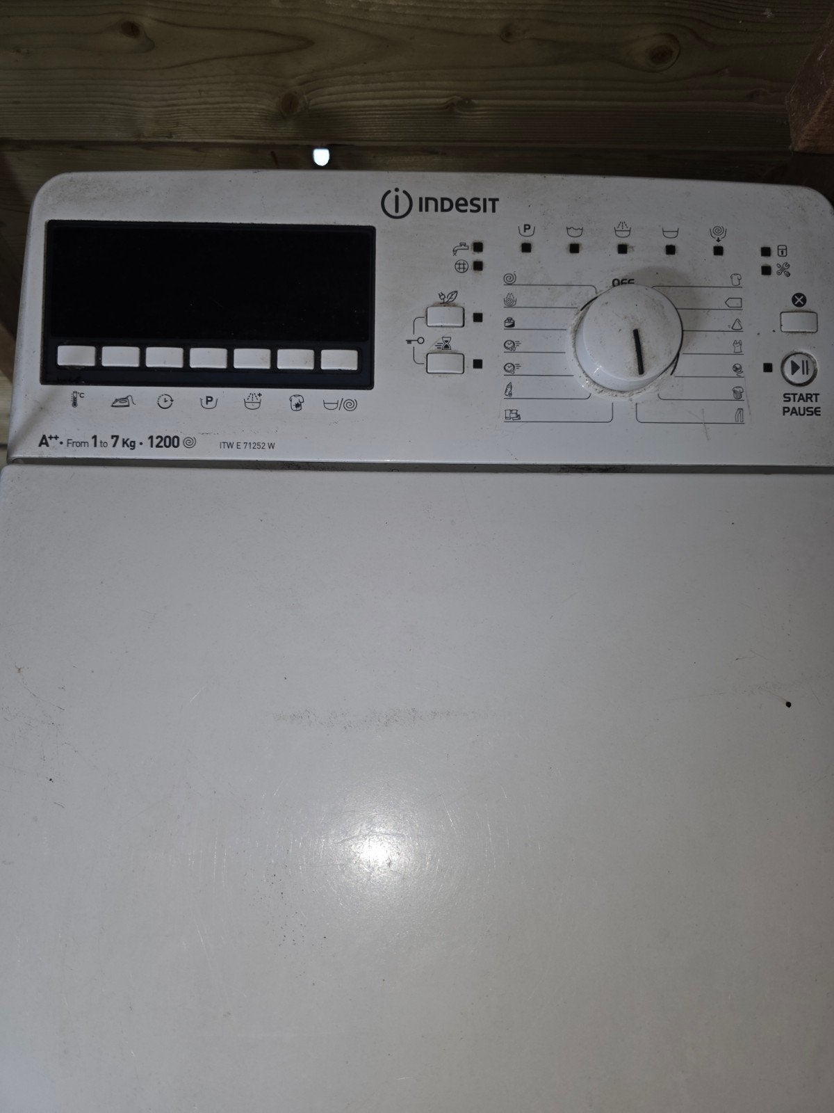 Indesit Bovenlader Wasmachine 7kg - ITW E 71252 W, Witgoed en Apparatuur, Wasdrogers, 6 tot 8 kg, Gebruikt, Overige typen, Bovenlader