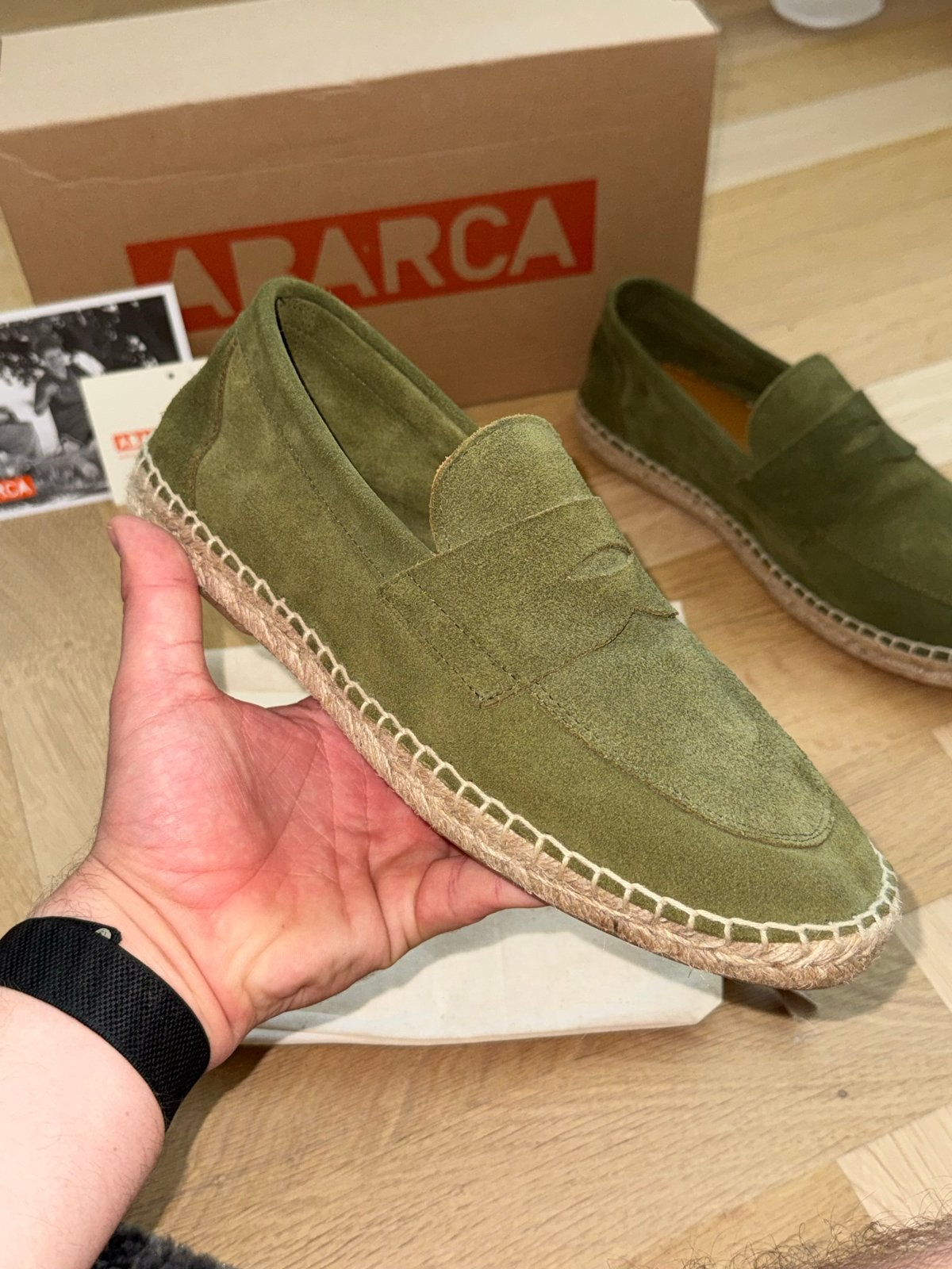 Nieuwe Abarca Moccasin-H Serrage Oliva Espadrilles Maat 41, Overige kleuren, Nieuw, Ophalen of Verzenden, Espadrilles of Moccasins