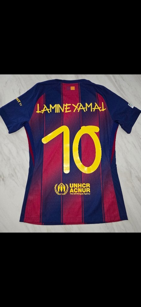 FC Barcelona Lamine Yamal #10 - Match Issued vs Newcastle, Maat M, Ophalen of Verzenden, Zo goed als nieuw, Shirt