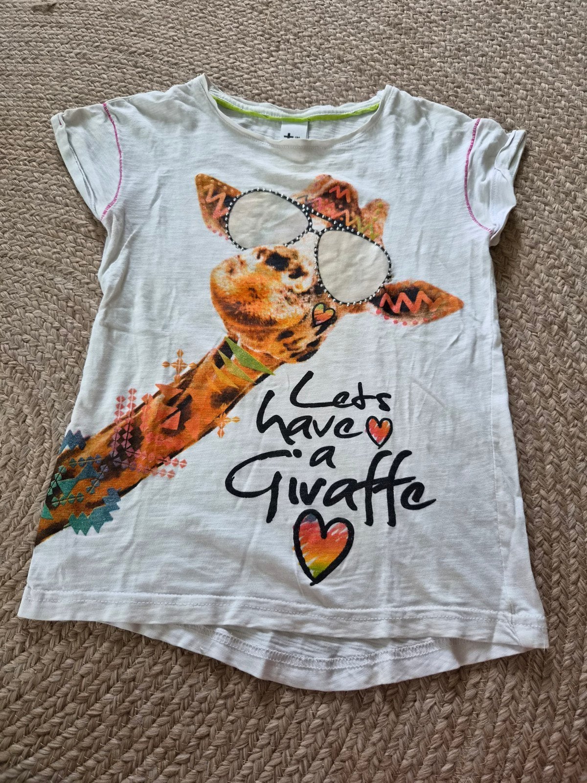 shirt met giraffe van c&a, maat 134-140, C&A, Meisje, Ophalen of Verzenden, Zo goed als nieuw