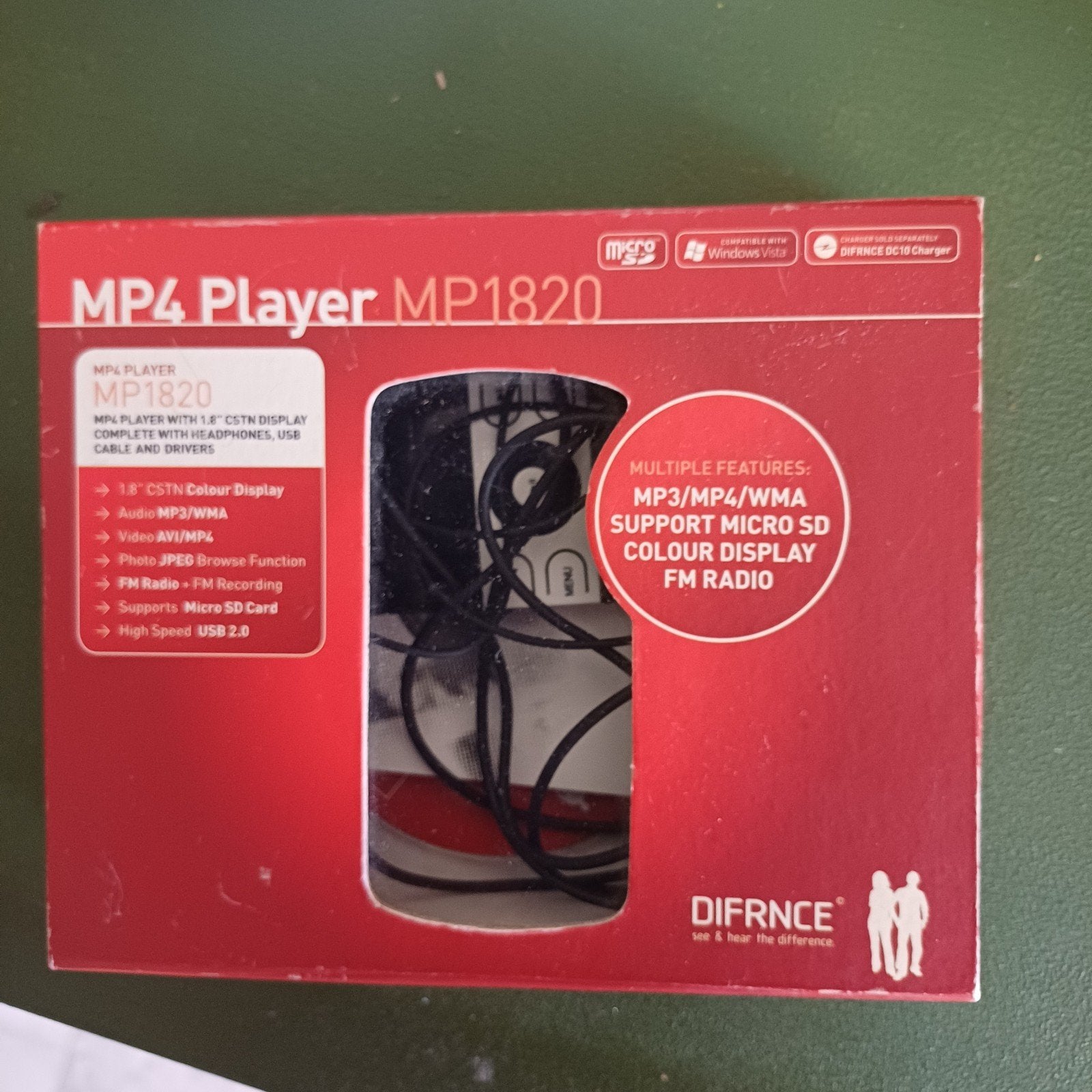 DIFRNCE MP4 Speler MP1820 FM Radio en Micro SD ondersteun, Overige merken, Met radio, Nieuw, Minder dan 2 GB