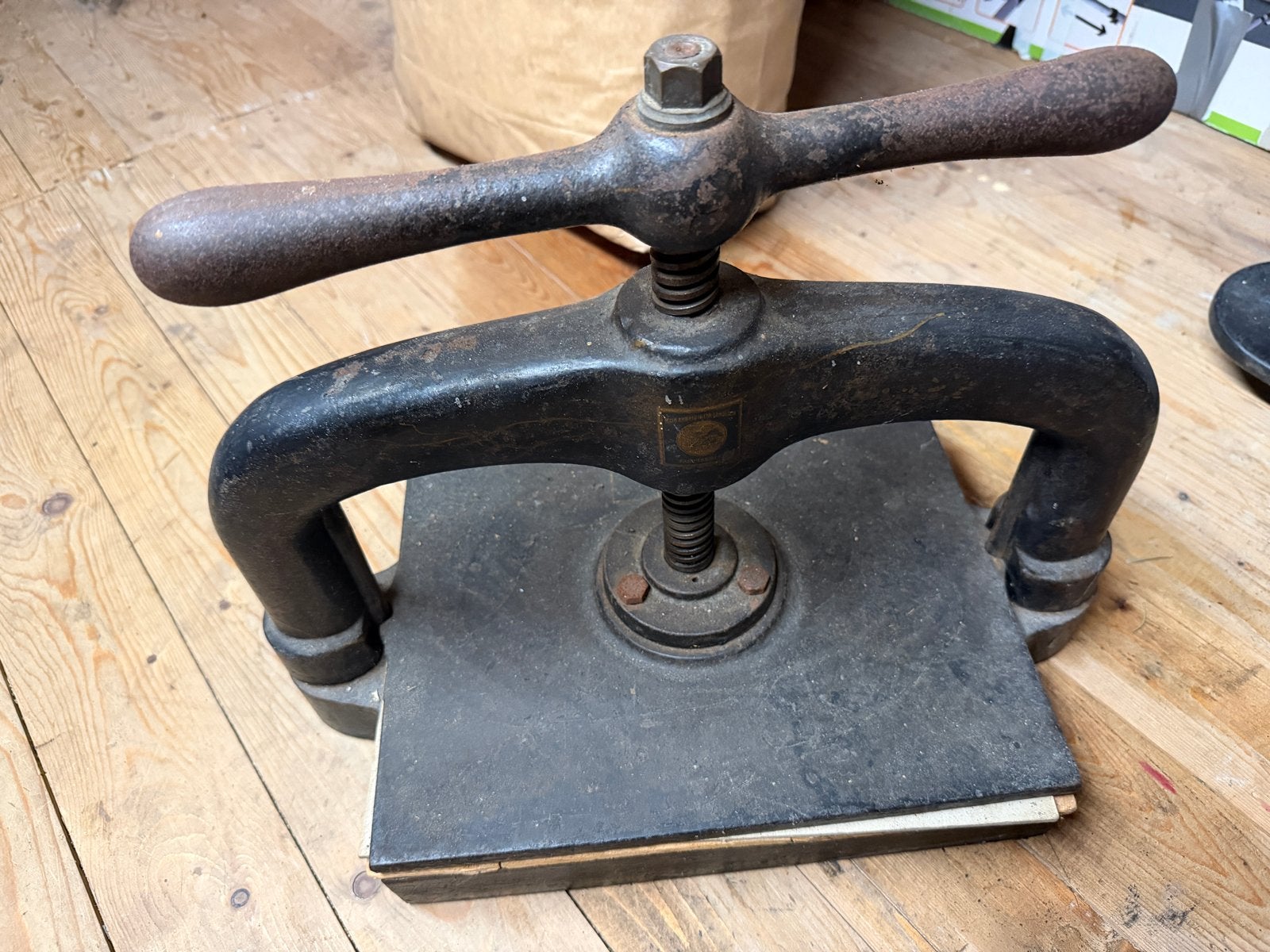 Antieke Boekpers / Drukpers - Fabr. Eksmer, Ophalen of Verzenden