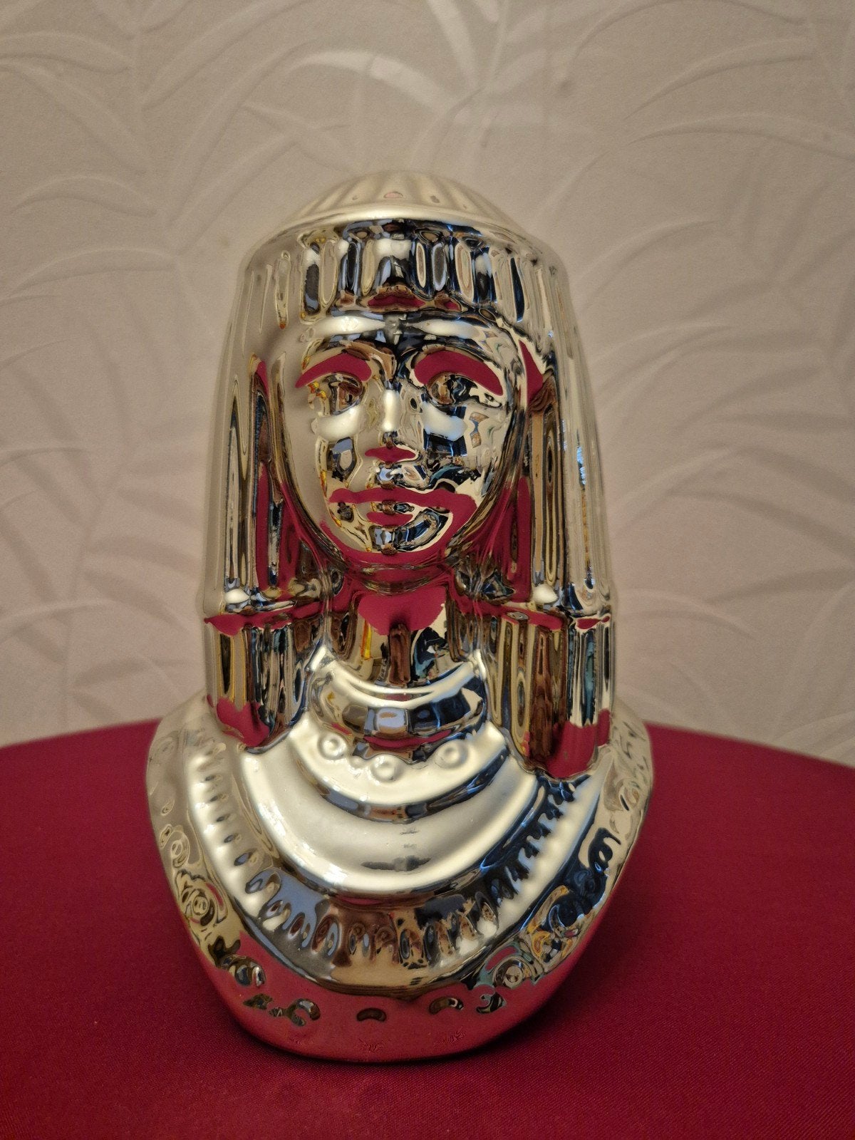 Zilverkleurige Buste van Nefertiti - Decoratief Beeld, Ophalen of Verzenden