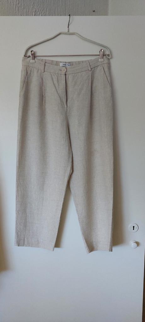 Mango linnen 7/8 broek zandkleur maat 42, Ophalen of Verzenden, Zo goed als nieuw