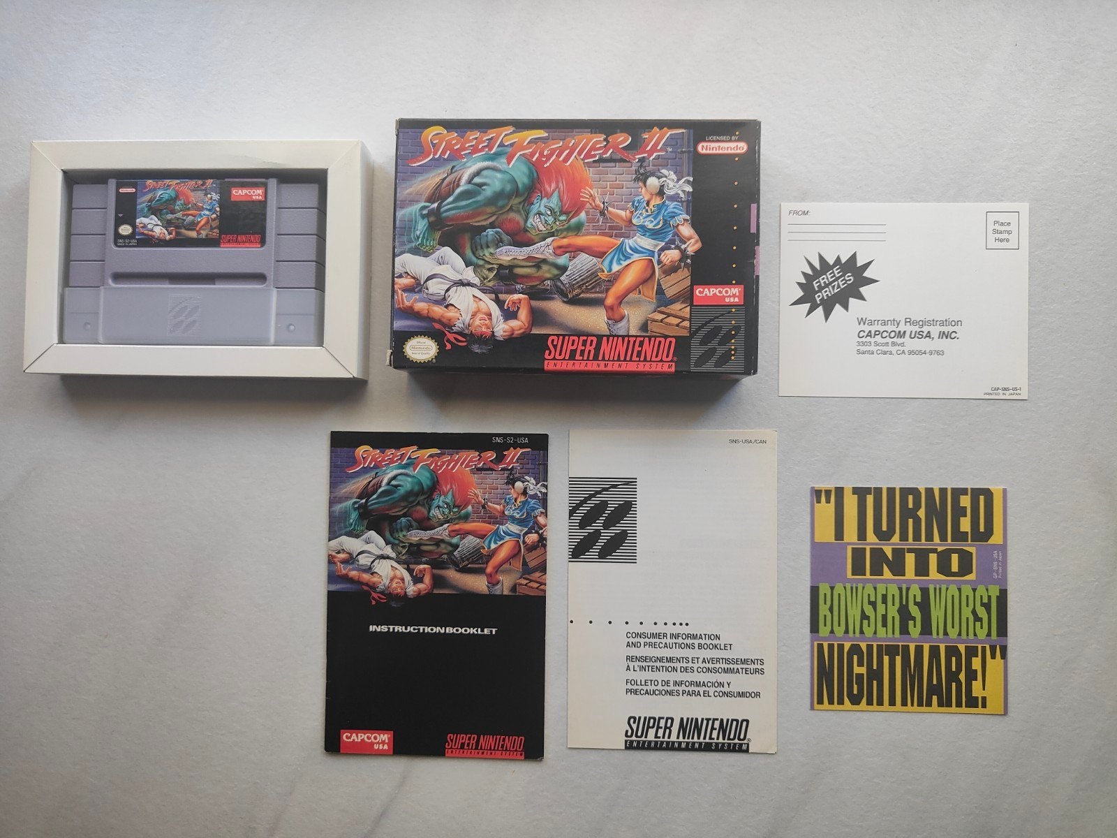 Super Nintendo Street Fighter II – compleet CIB – USA/NTSC, Spelcomputers en Games, Games | Nintendo Super NES, 2 spelers, Ophalen of Verzenden