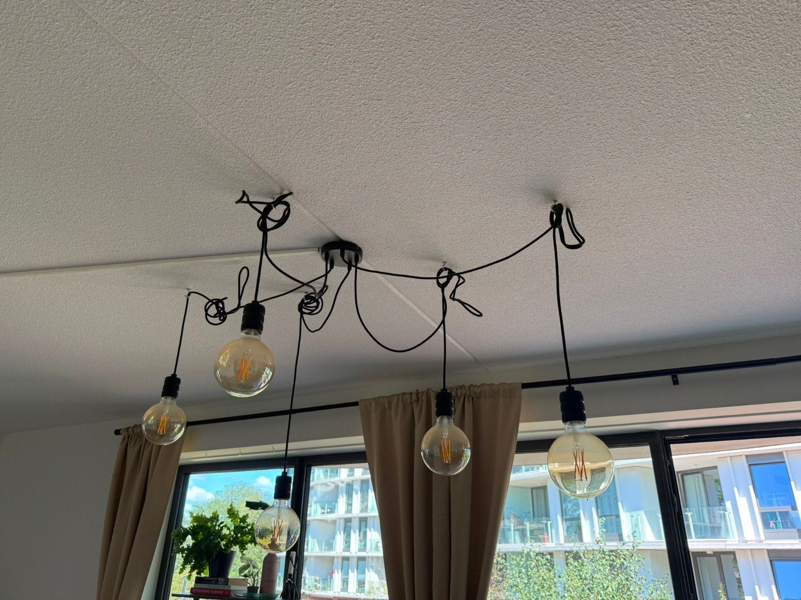 Hema Smart Lampen Dimbare Hanglamp met 5 Fittings, Ophalen of Verzenden, Zo goed als nieuw, Kunststof, E27 (groot)