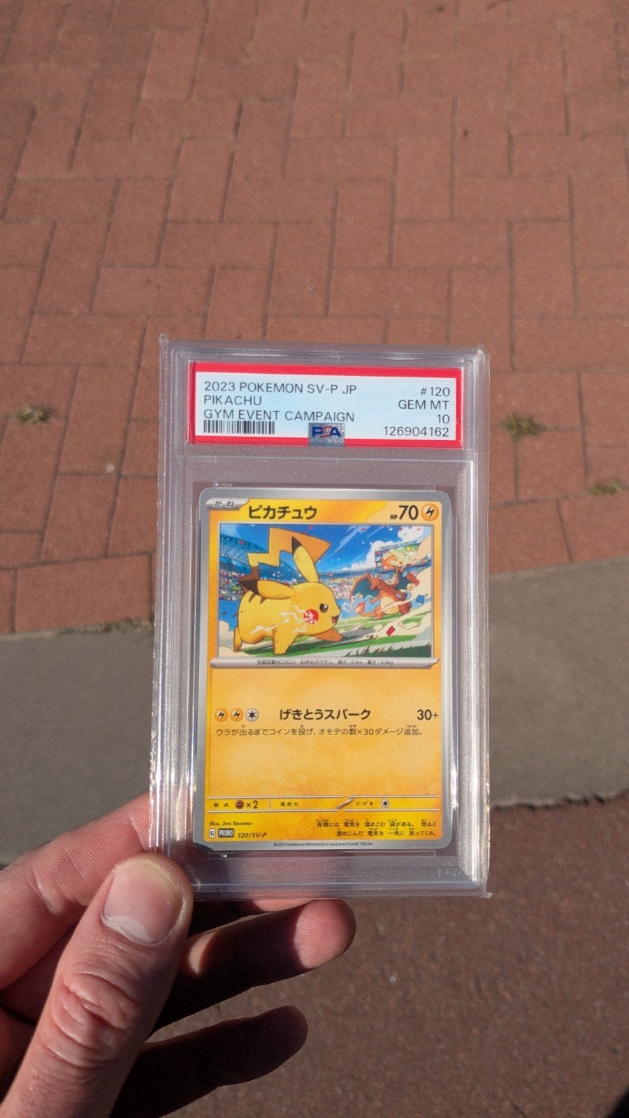 Pokémon Pikachu Gym Event 120 PSA 10 Slab, Ophalen of Verzenden, Zo goed als nieuw, Losse kaart