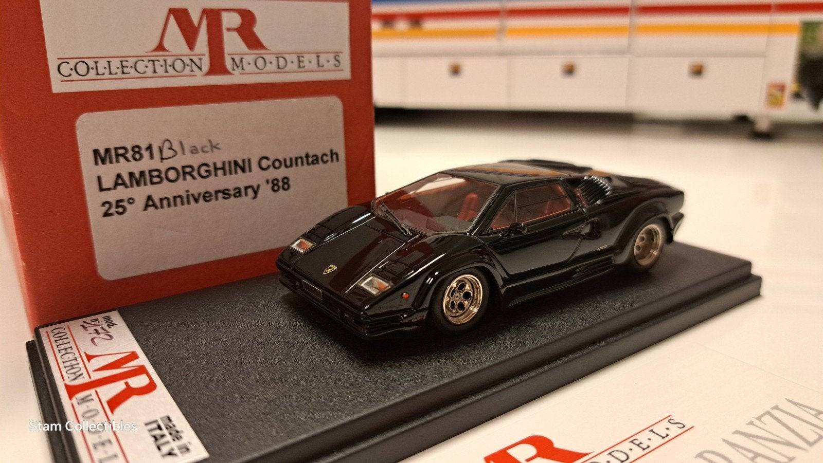 MR Collection MR81 Lamborghini Countach 25th Anni. Black '88, Overige merken, Auto, Ophalen of Verzenden, Zo goed als nieuw