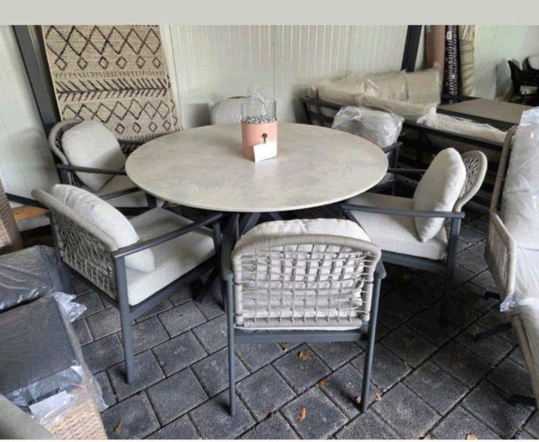 DININGSET VAN GARDEN IMPRESSIONS tafel met fibrestone blad, Ophalen, Nieuw