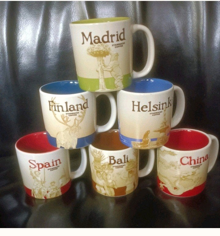 Starbucks steden mokjes en iconische kerstmok, Ophalen of Verzenden, Zo goed als nieuw, Overige stijlen, Kop(pen) en/of Schotel(s)